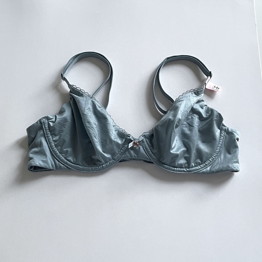 Victorias Secret Unlined Demi Bra Body By Victoria Underwire 34B Coastal Teal